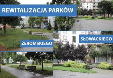 Skwery przy ulicach Słowackiego i Żeromskiego w Ełku